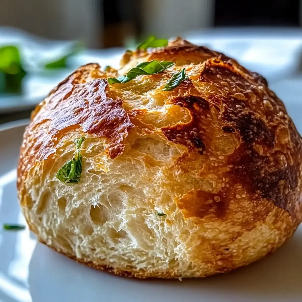 Roasted Garlic and Basil French Boule