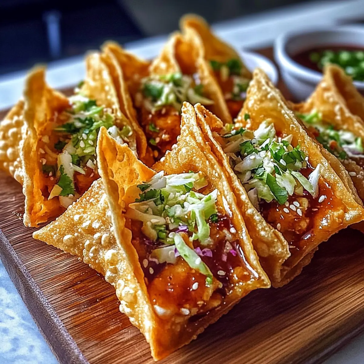 Crispy Chicken Wonton Tacos