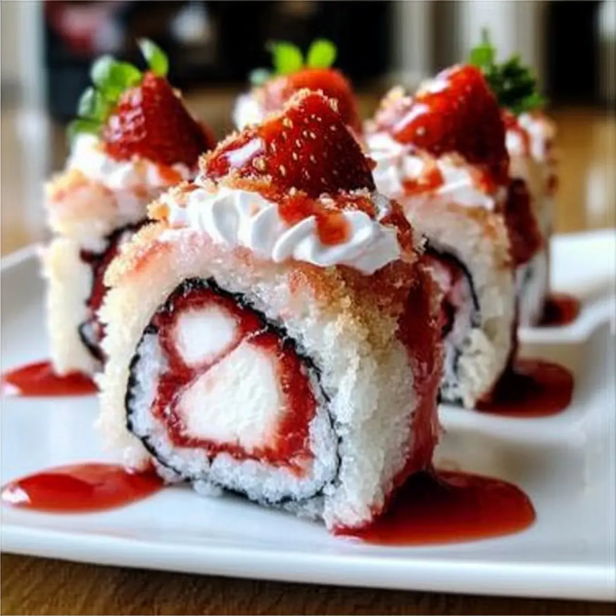 STRAWBERRY SHORTCAKE SUSHI ROLL