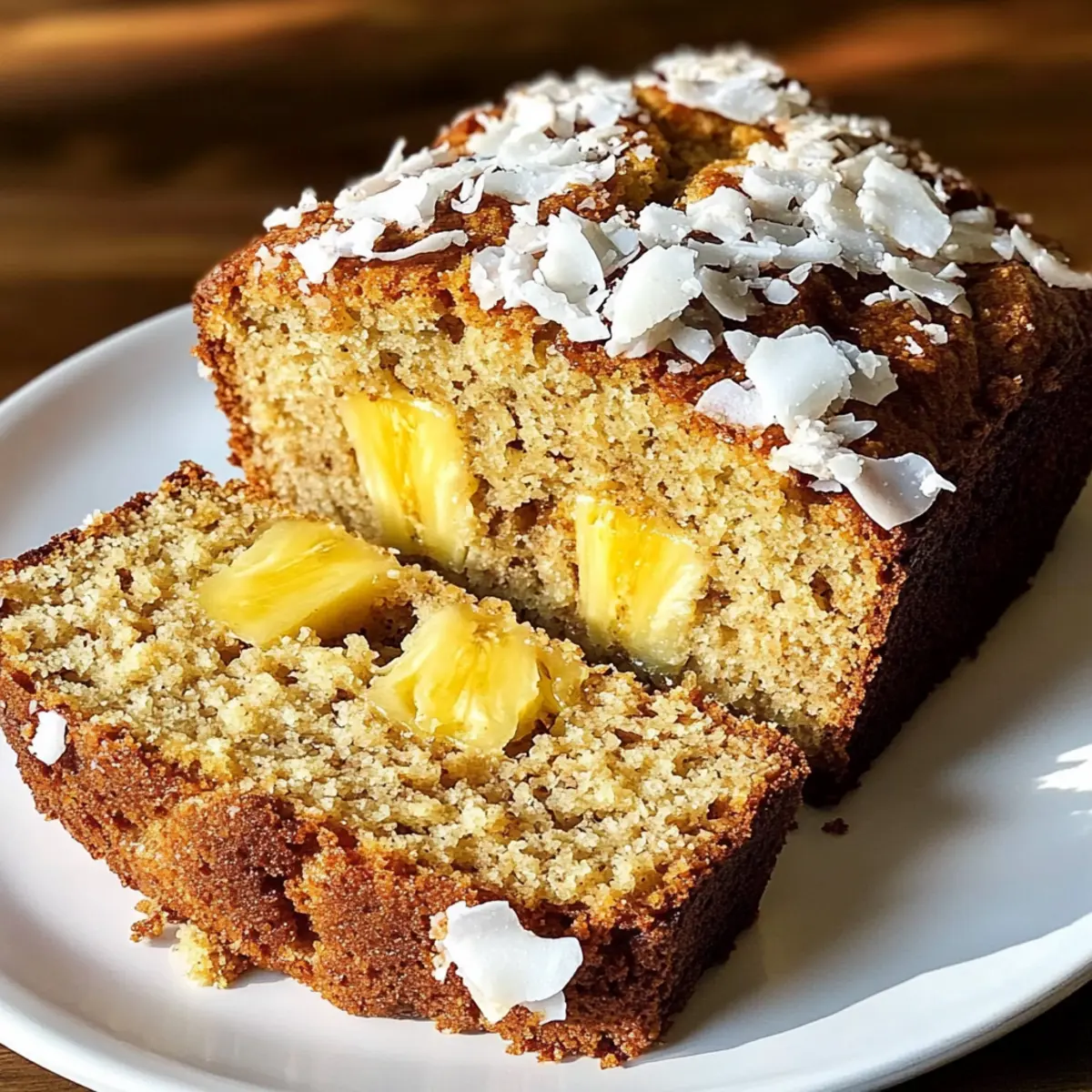 Tropical Hawaiian Banana Bread with Pineapple and Coconut