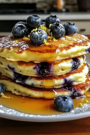 Fluffy Blueberry Buttermilk Pancakes