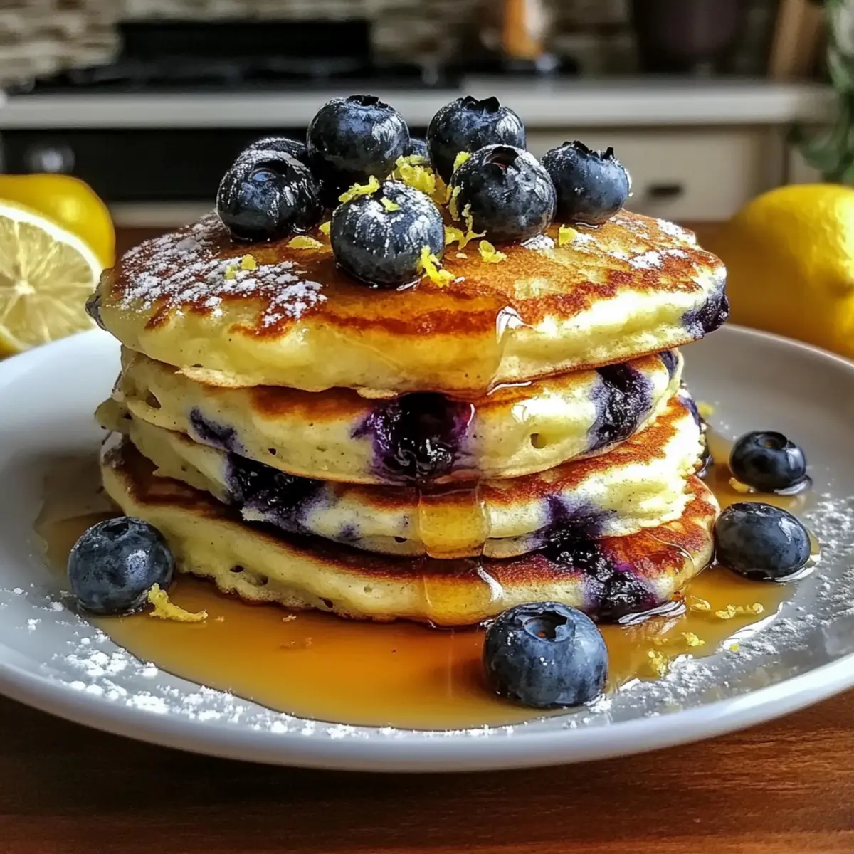 Fluffy Blueberry Buttermilk Pancakes