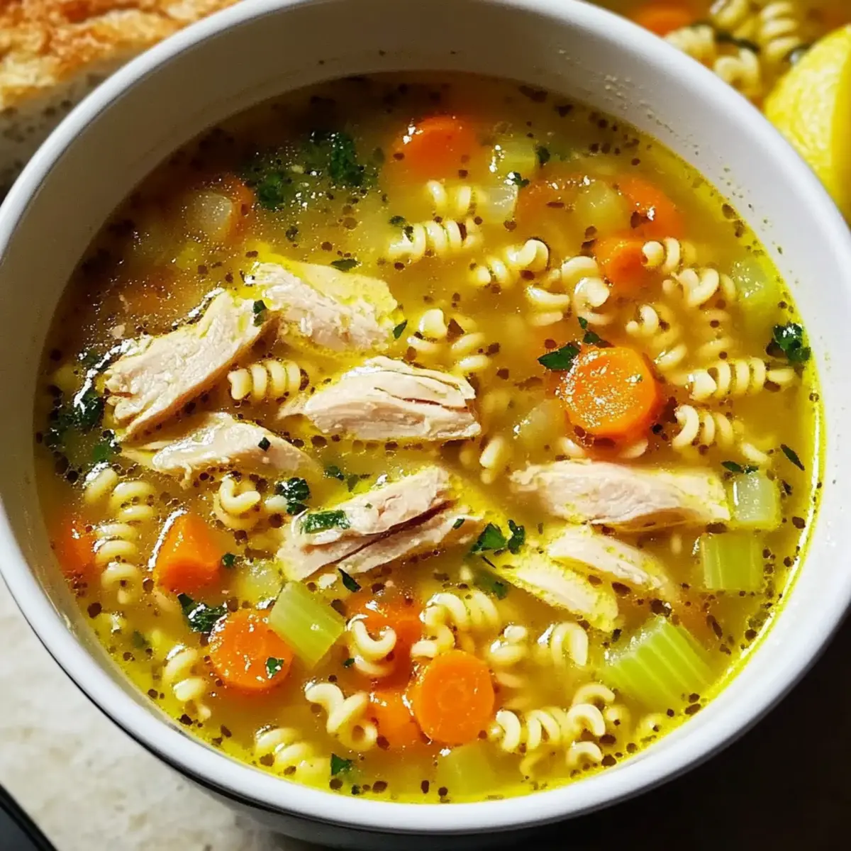 Italian Penicillin Soup with Pasta and Chicken