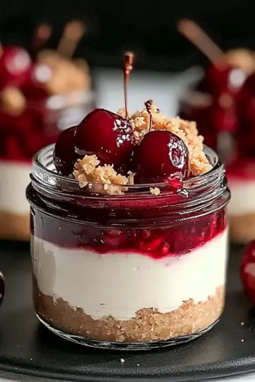 High Protein Cherry Cheesecake Jars