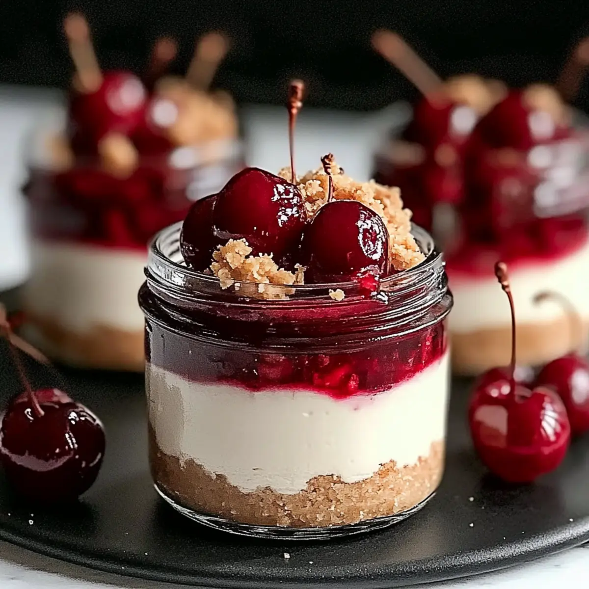High Protein Cherry Cheesecake Jars