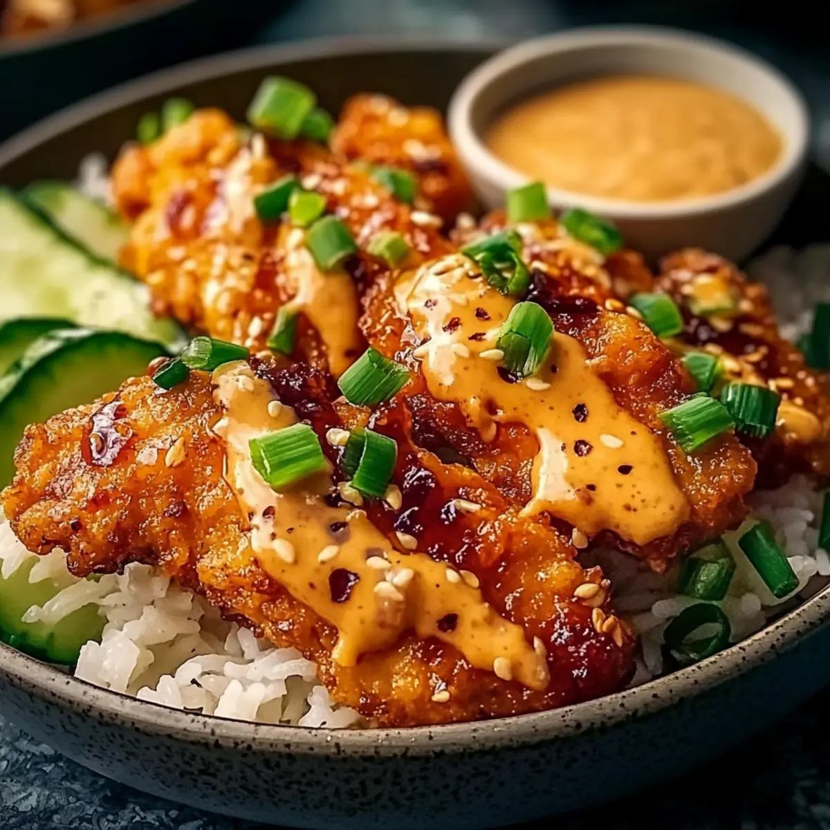 Crispy Chicken with Creamy Spicy Sauce
