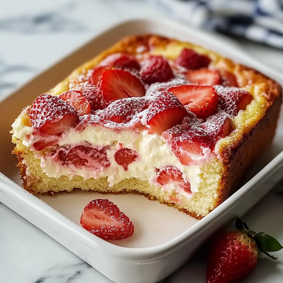 Strawberry Earthquake Cake