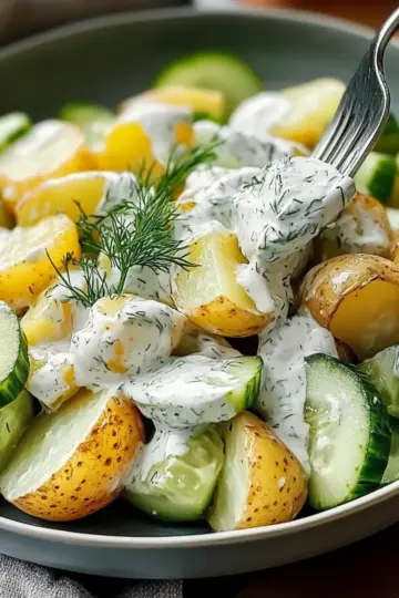 Potato and Cucumber Salad with Creamy Dill Dressing