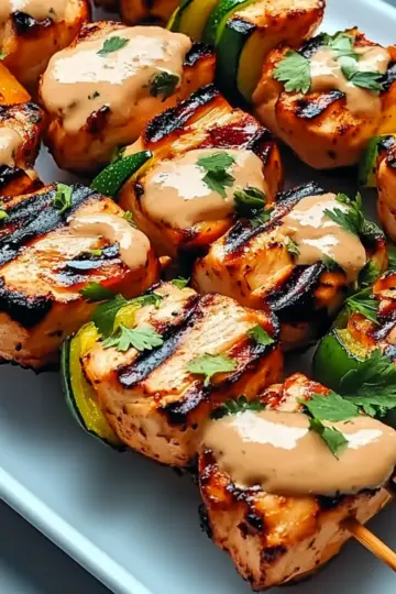 Grilled Bang Bang Chicken Skewers