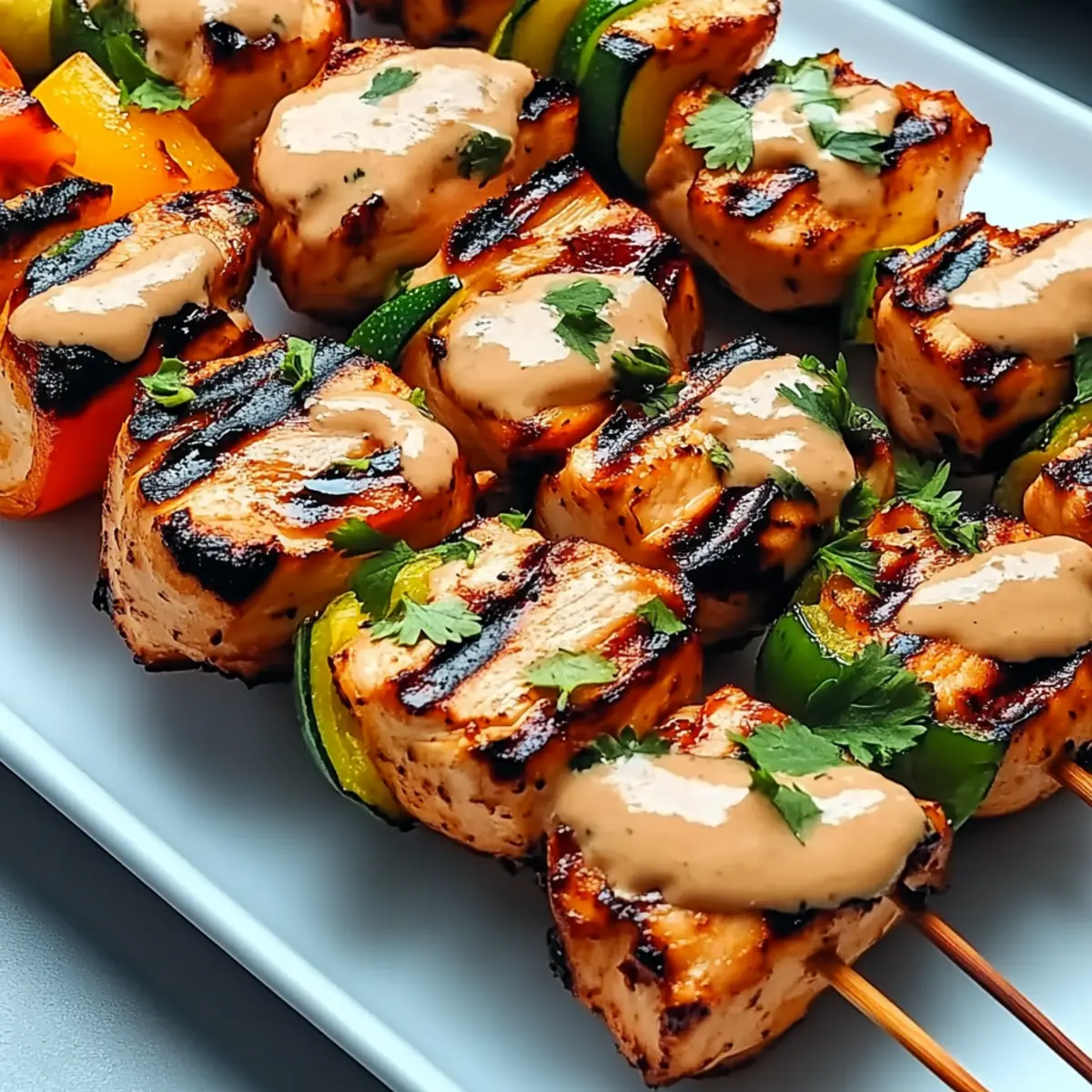 Grilled Bang Bang Chicken Skewers