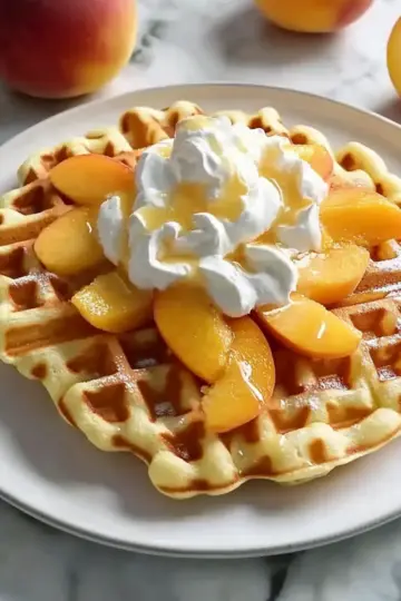 Fluffy Peach Waffles