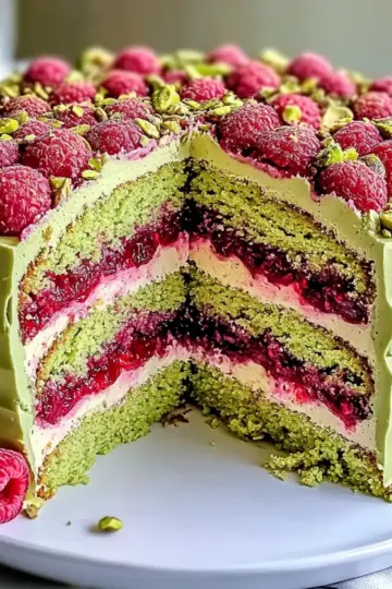 Pistachio Raspberry Cake Delight