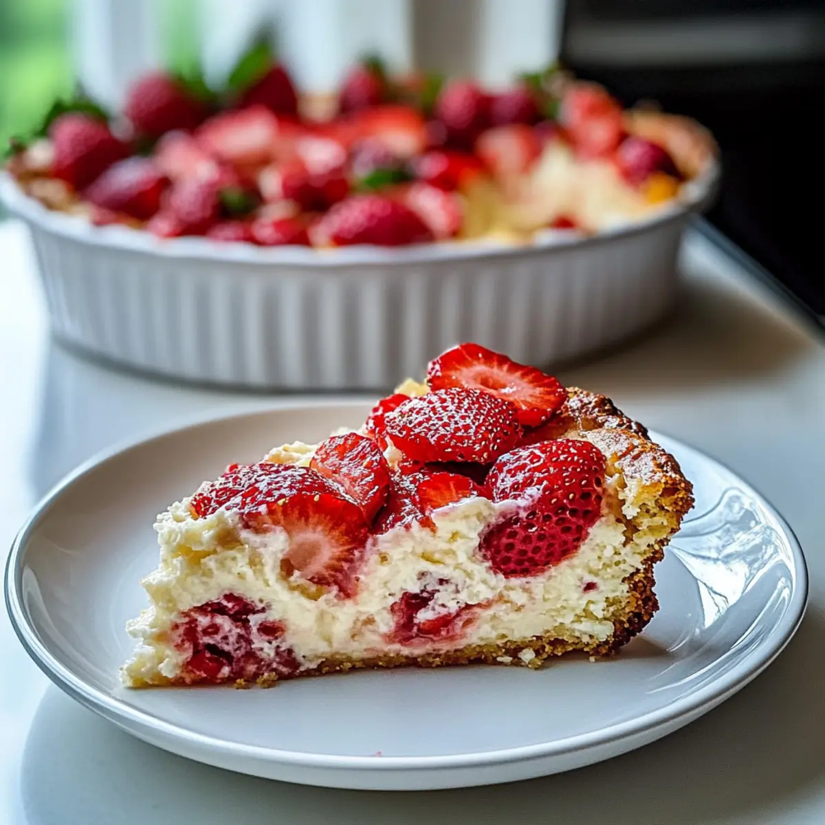 Flourless Protein Strawberry Shortcake Bake