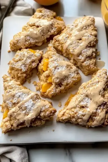 Buttery Peach Cobbler Scones