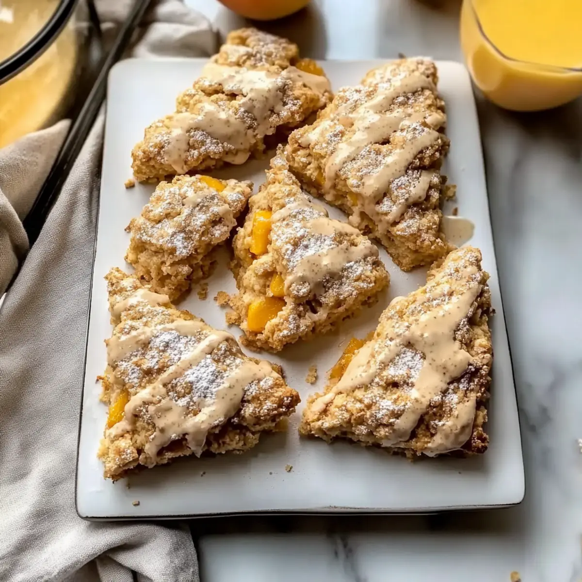 Buttery Peach Cobbler Scones