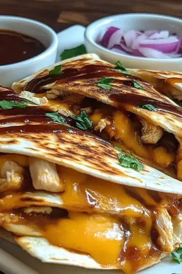 Hot Honey BBQ Chicken Quesadillas
