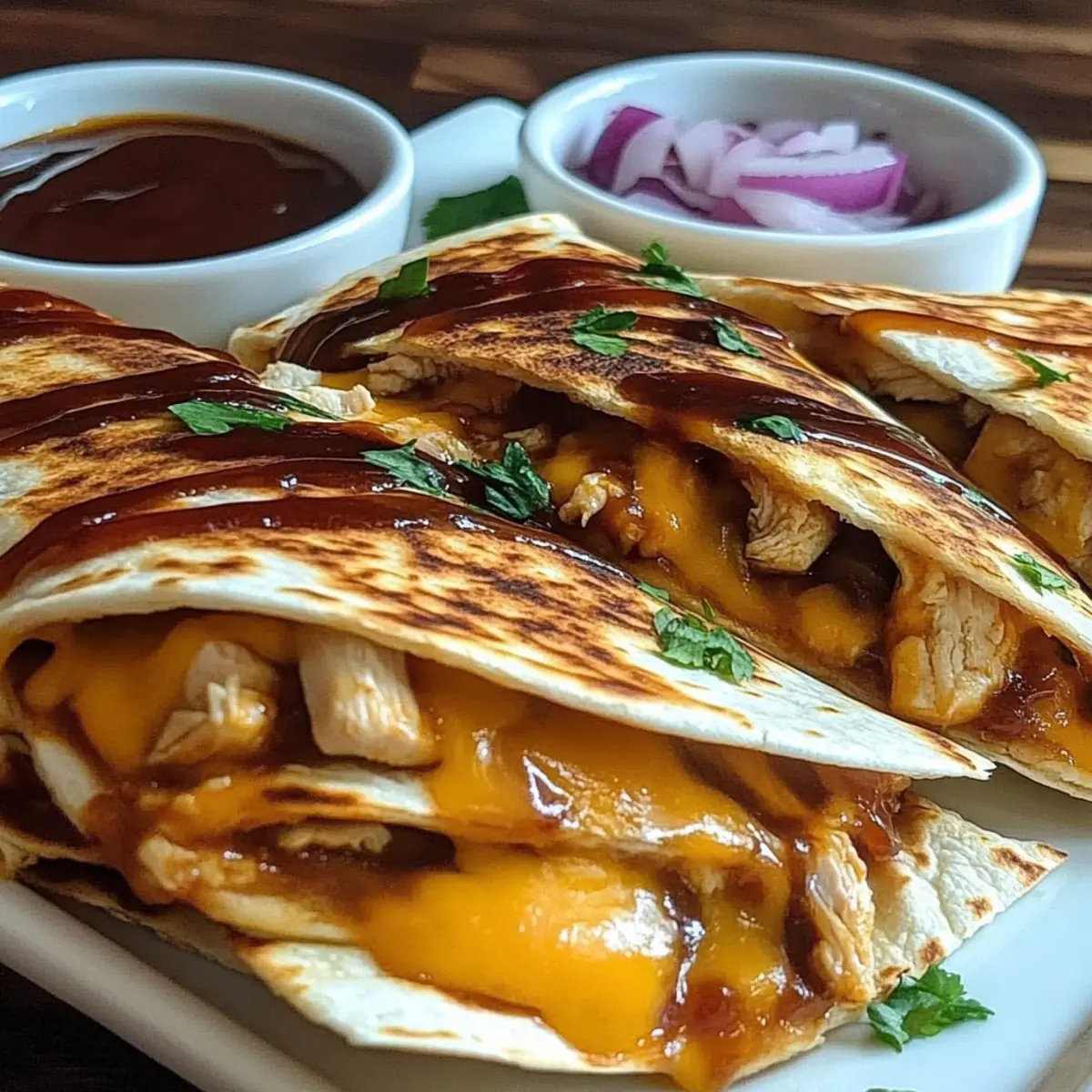 Hot Honey BBQ Chicken Quesadillas