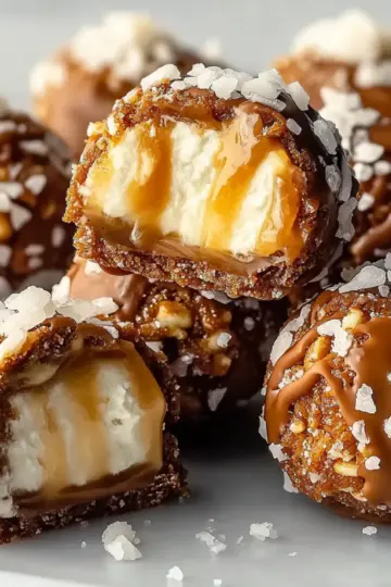 Salted Caramel Pretzel Cheesecake Balls