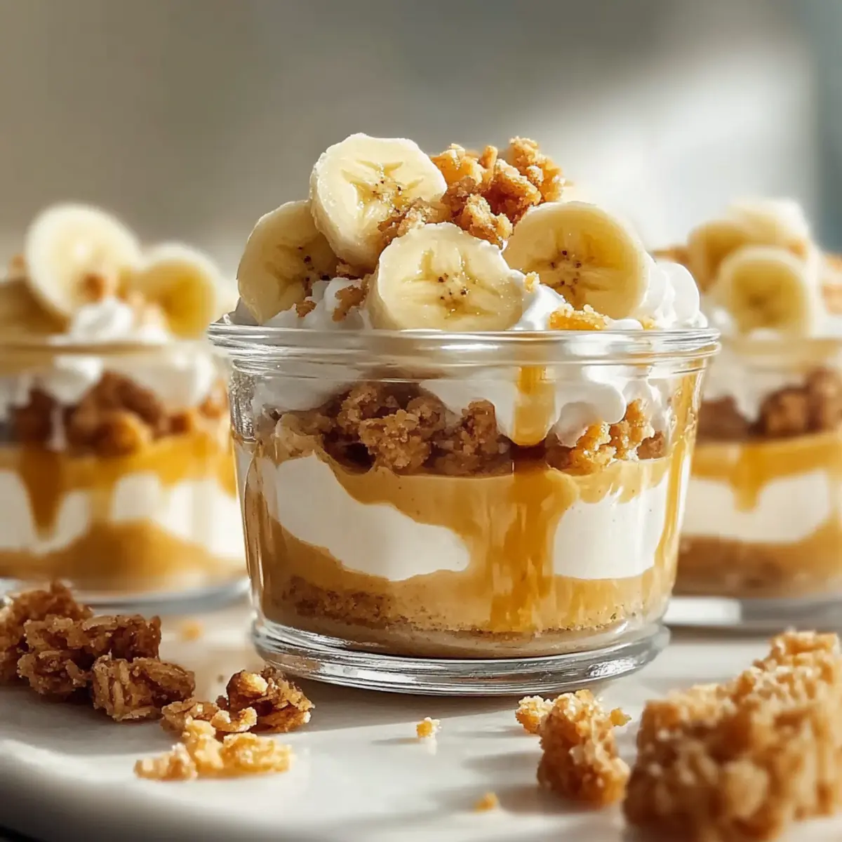 No Bake Banana Pudding Protein Cups