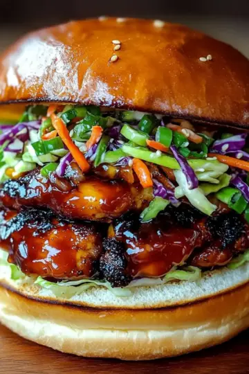 Korean BBQ Chicken Sandwich with Cabbage Slaw