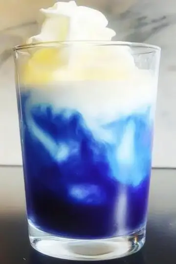 Butterfly Pea Flower Tea with Vanilla Cold Foam