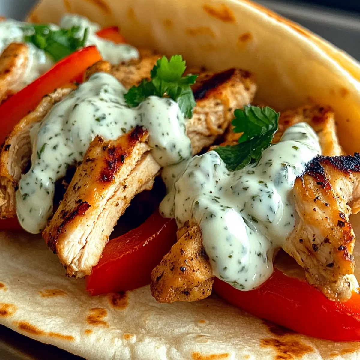 Sheet Pan Chicken Pitas with Herby Ranch Sauce