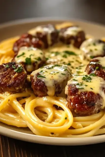 Garlic Butter Steak Bites with Pasta & Parmesan Cream