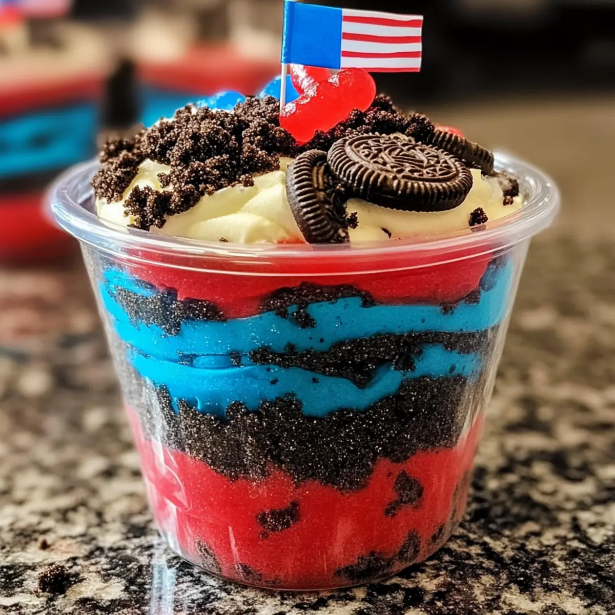 Red, White and Blue Dirt Cups