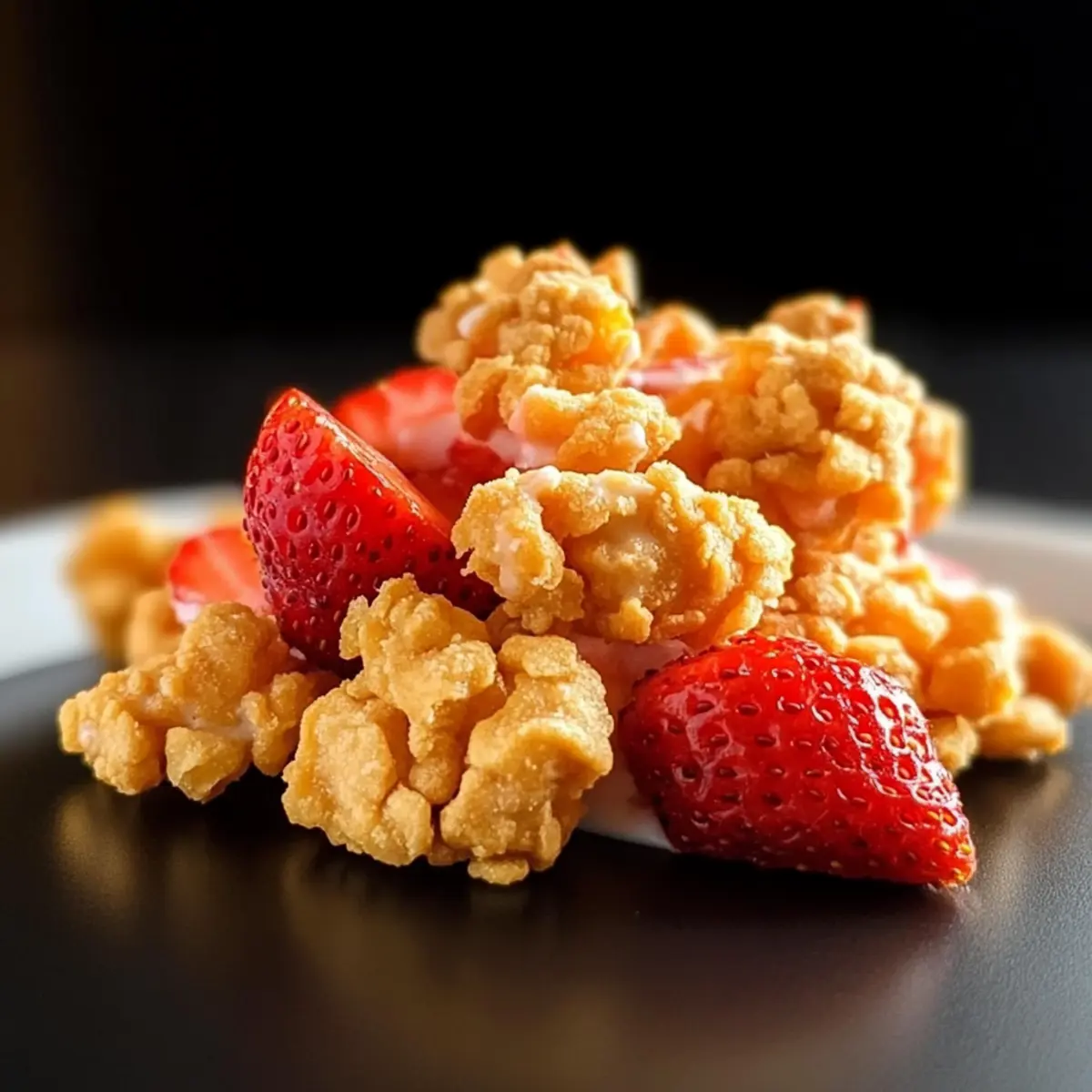 Crispy Strawberry Yogurt Clusters