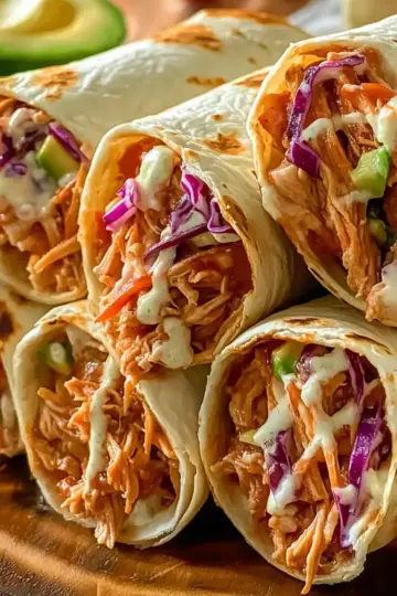 BBQ Chicken Coleslaw Wraps