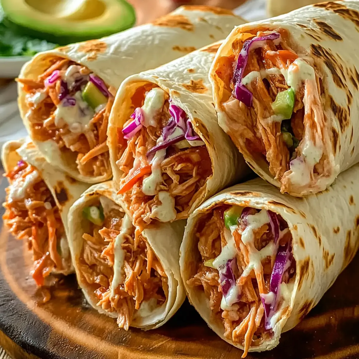 BBQ Chicken Coleslaw Wraps