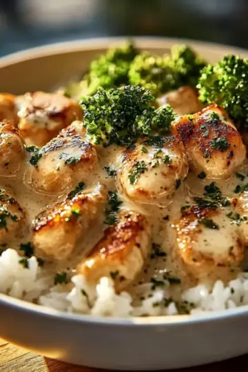 CREAMY GARLIC CHICKEN RICE BOWLS