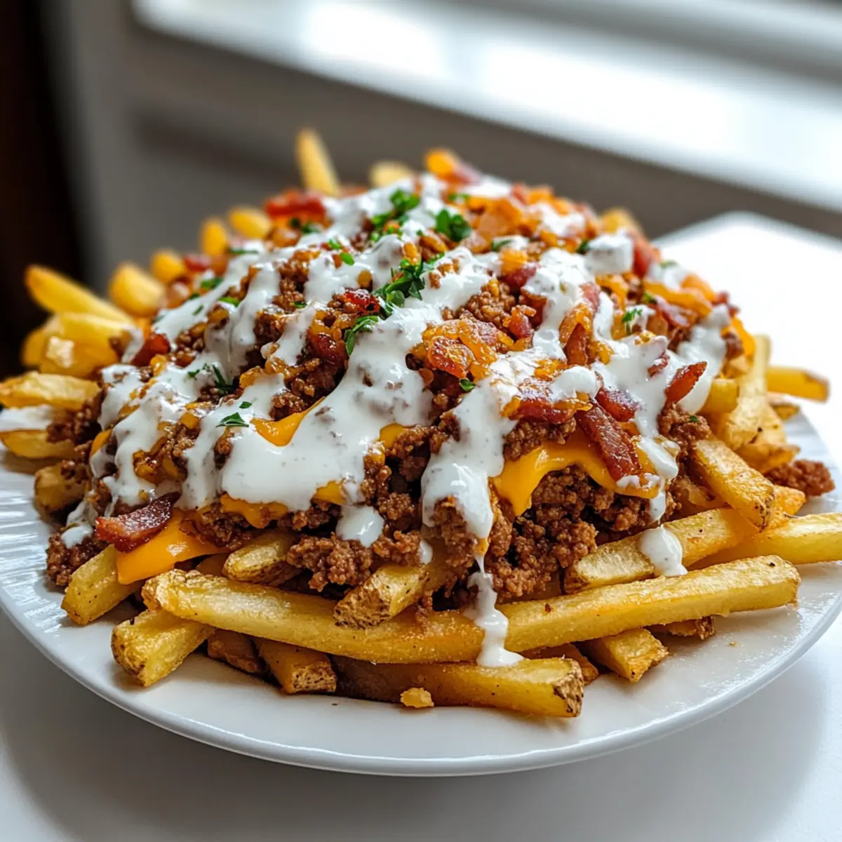Loaded Beef Bacon Cheese Fries & Ranch