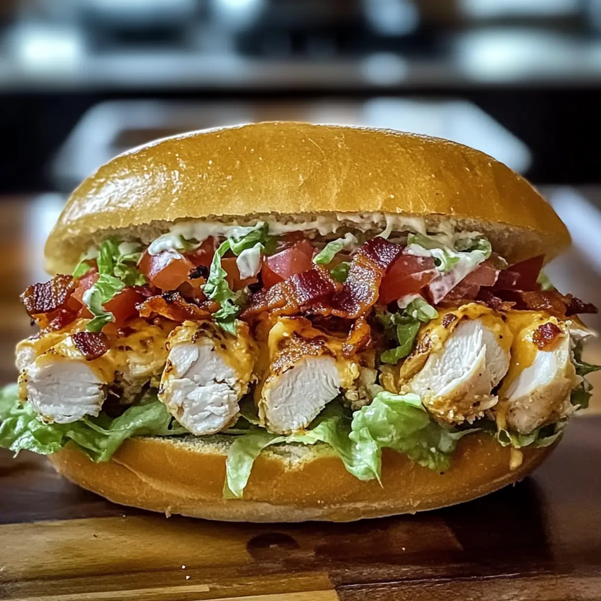 Chopped Chicken Bacon Ranch Sandwich