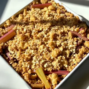 Rhubarb Crisp with Oat Topping