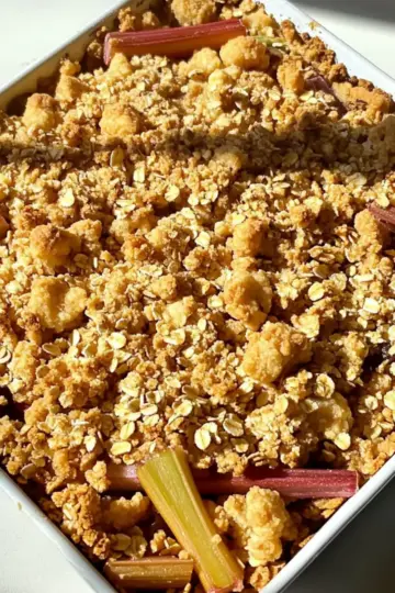 Rhubarb Crisp with Oat Topping
