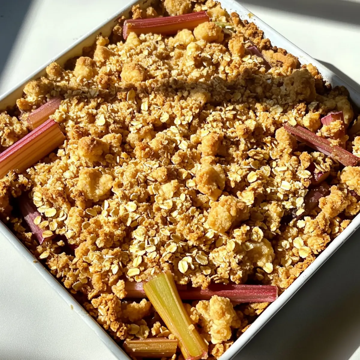 Rhubarb Crisp with Oat Topping