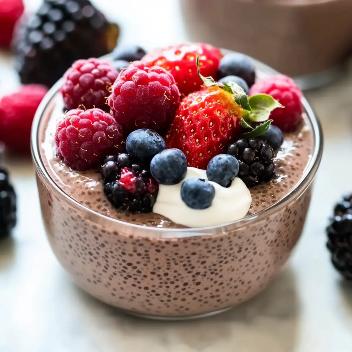 Berry Burst Chocolate Chia Pudding