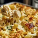 Garlic Parmesan Chicken Pasta Bake