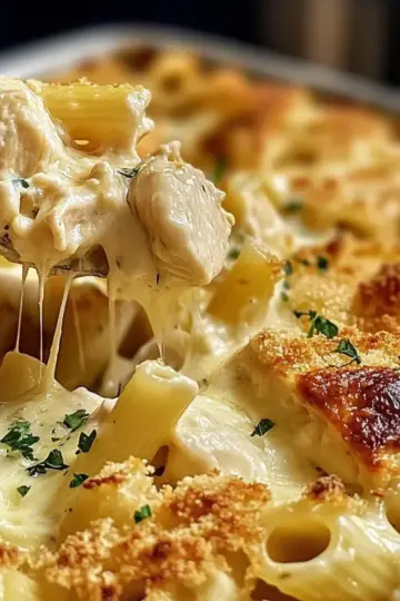 Garlic Parmesan Chicken Pasta Bake