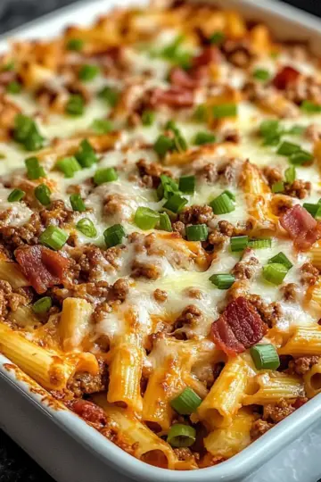 Loaded Bacon Cheeseburger Pasta Bake