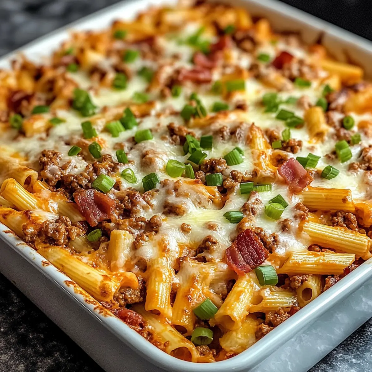 Loaded Bacon Cheeseburger Pasta Bake