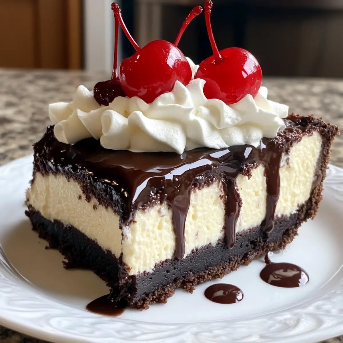 Hot Fudge Sundae Brownie Cheesecake