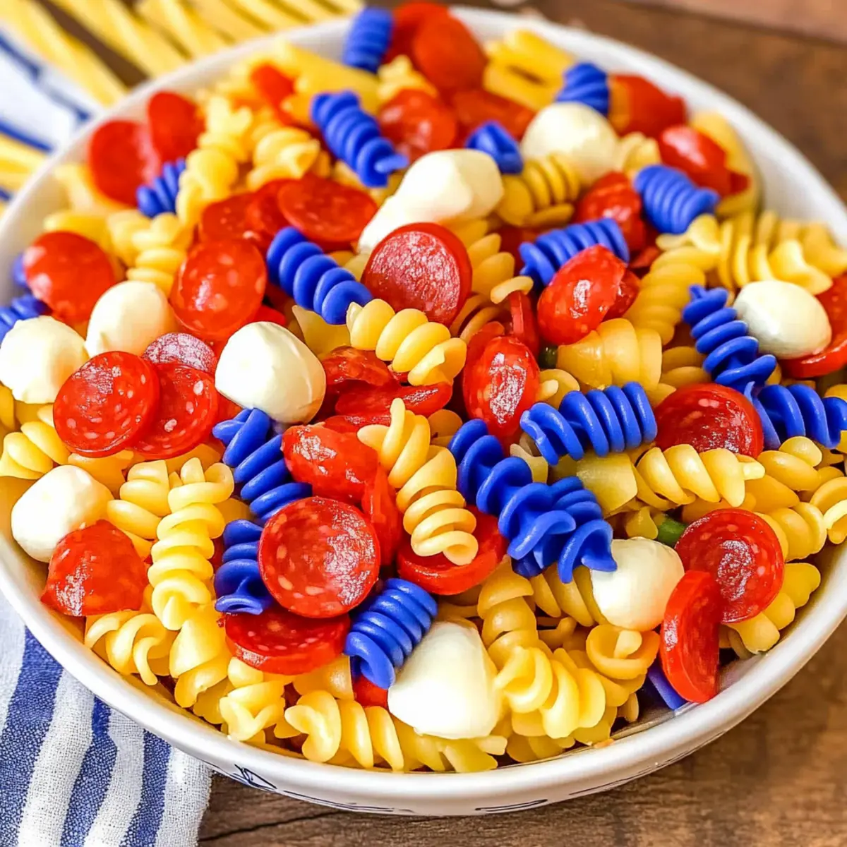 Red White Blue Pasta Salad