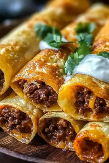 Crispy Cheesy Beef Taquitos