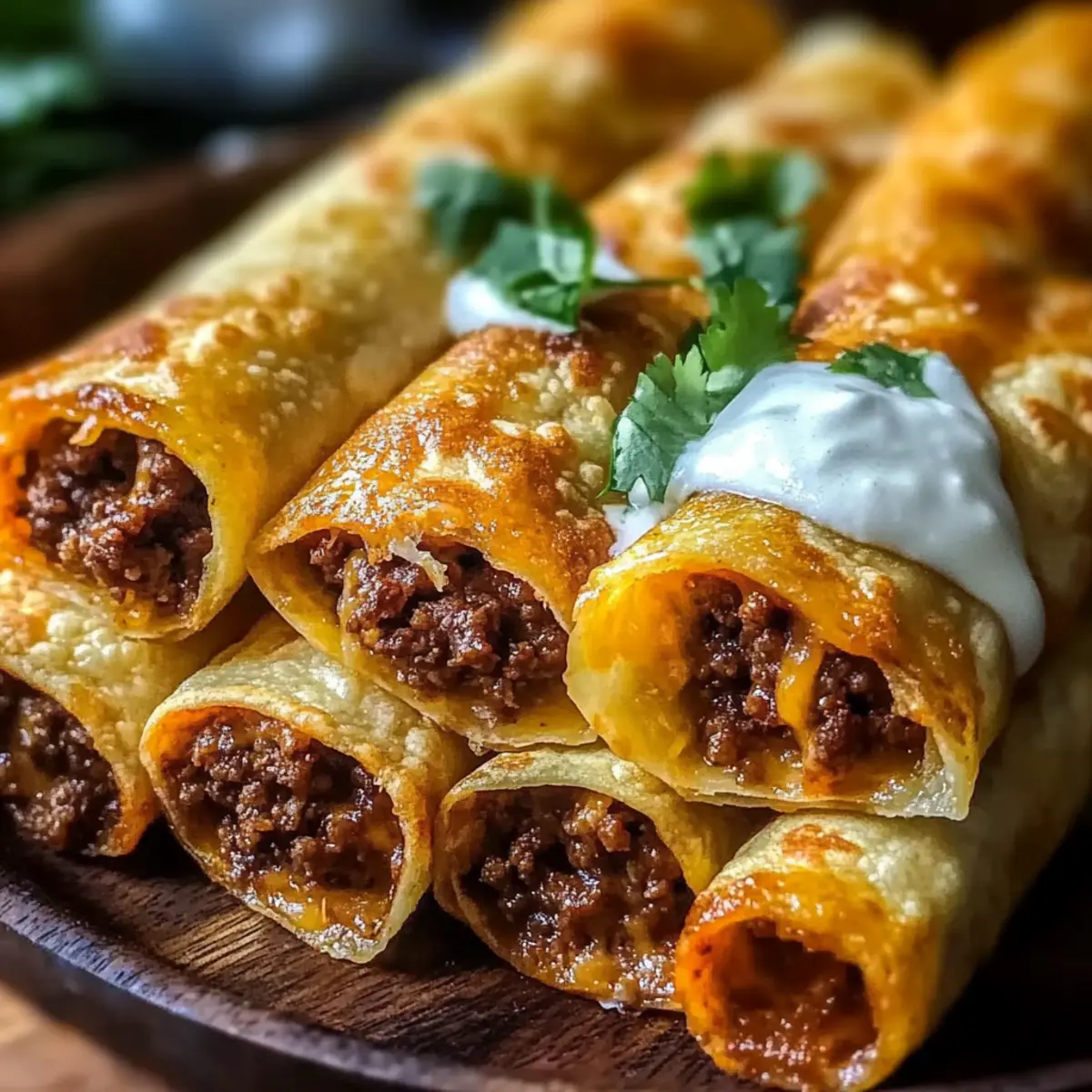 Crispy Cheesy Beef Taquitos
