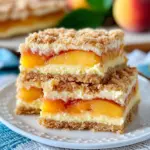 Peach Cheesecake Swirl Cobbler Bars
