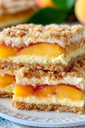 Peach Cheesecake Swirl Cobbler Bars