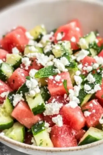Watermelon Salad with Cucumber and Feta