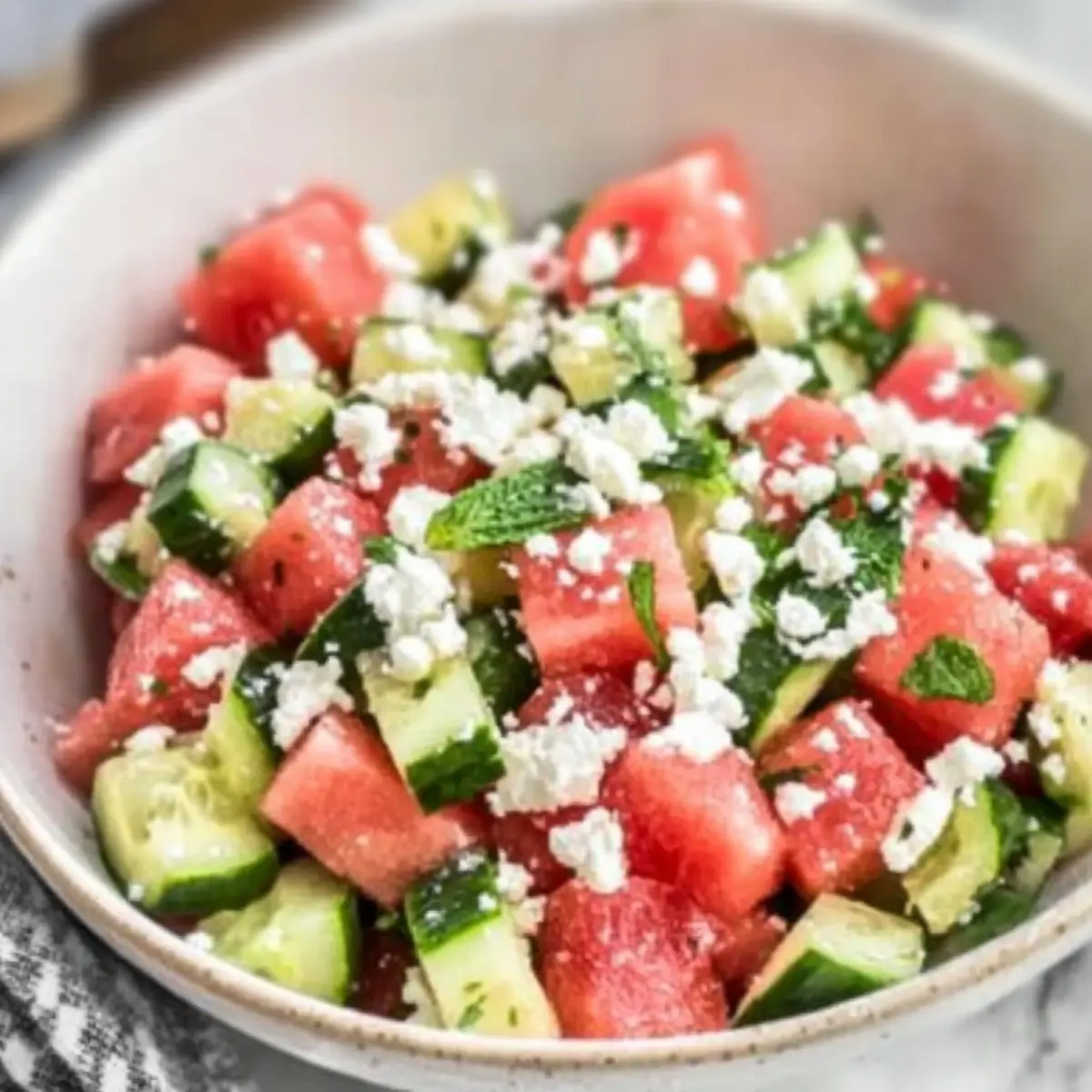 Watermelon Salad with Cucumber and Feta